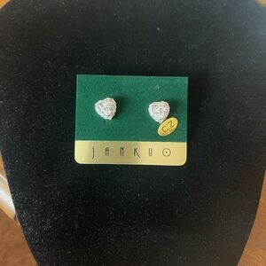 New CZ Heart Pierced Earrings